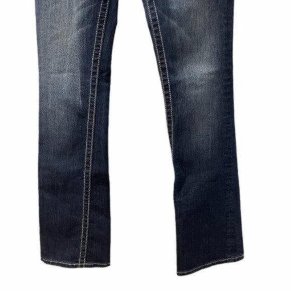 Miss Me Floral Embroidery Bootcut Distressed Denim Jeans JP5473B Size 26 - Picture 7 of 9